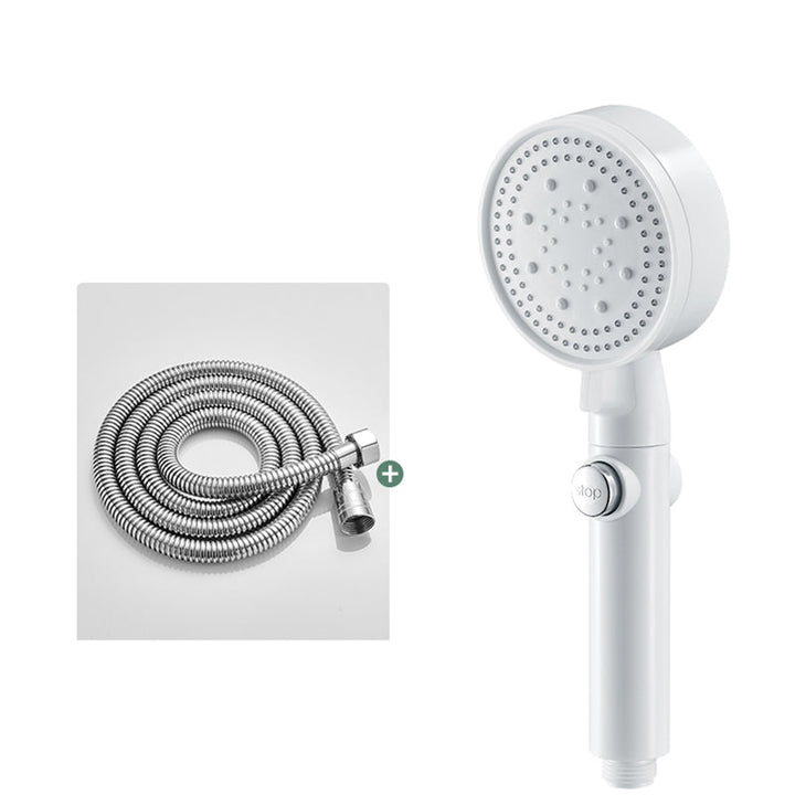 Lisslune | Round Handheld Showerhead Modern Plastic Head with Self-Cleaning