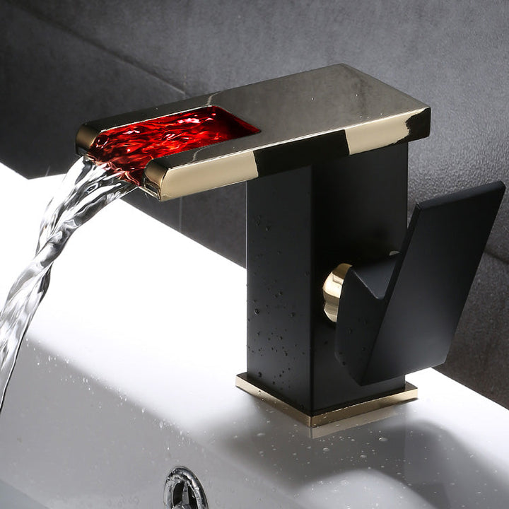 Lisslune | Basin Waterfall Outlet Single Lever Tap with LED Light
