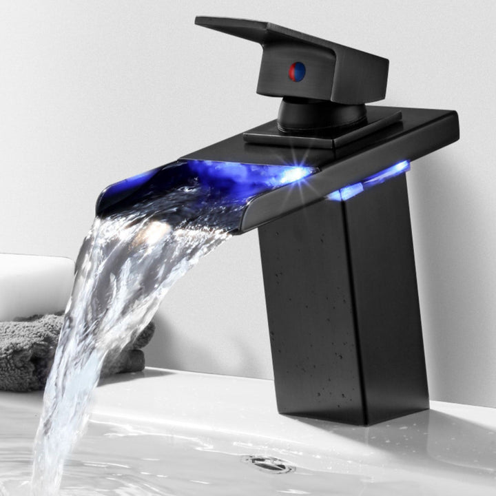 Lisslune | Basin Waterfall Outlet Single Lever Tap with LED Light