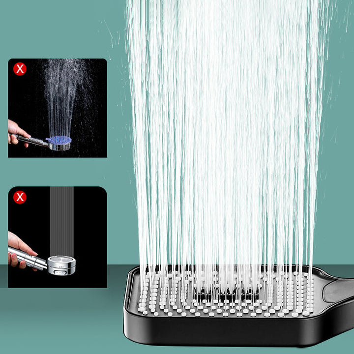 Lisslune | Contemporary Handheld Supercharged Showerhead Square 3 Settings Spray Head