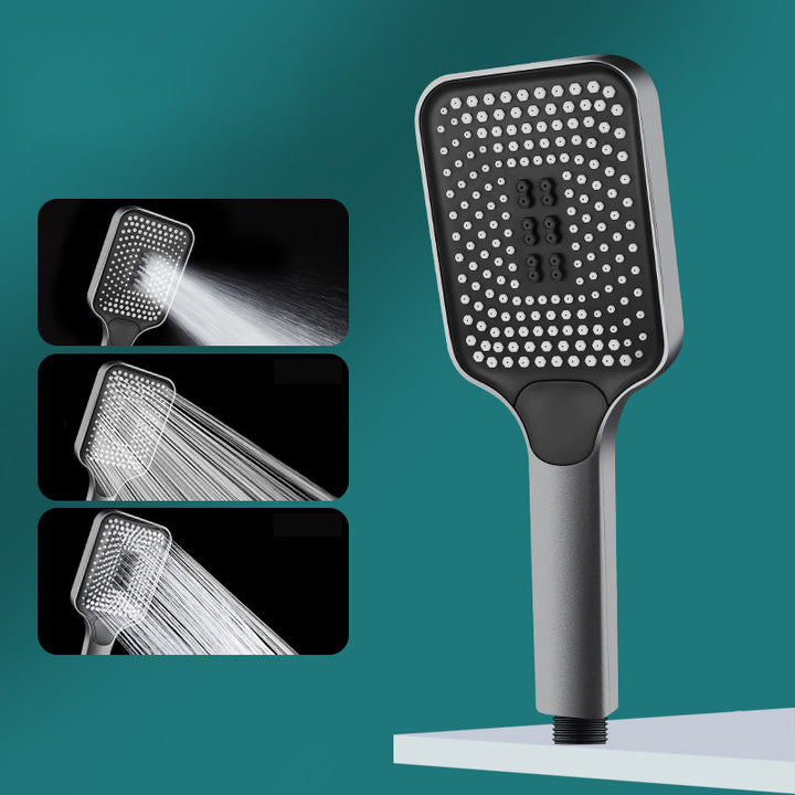 Lisslune | Contemporary Handheld Supercharged Showerhead Square 3 Settings Spray Head
