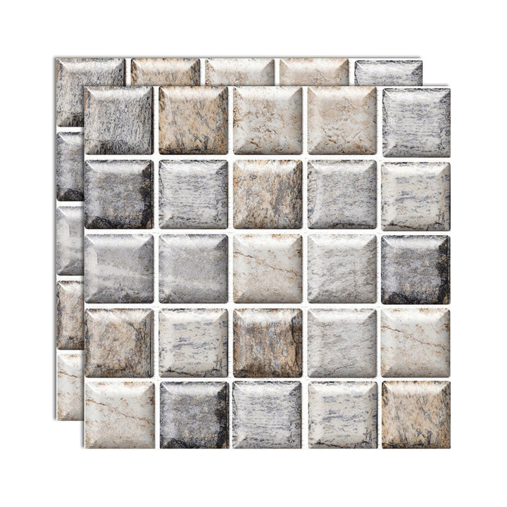 Lisslune | 3D Peel and Stick Tiles Plastic Square Peel and Stick Tiles with Waterproof