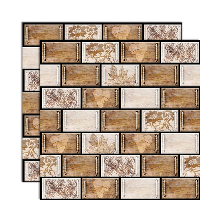 Lisslune | 3D Peel and Stick Tiles Plastic Square Peel and Stick Tiles with Waterproof