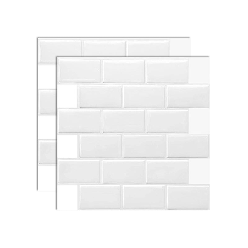 Lisslune | Plastic Peel & Stick Subway Tile Square Peel and Stick Back Wall Tile