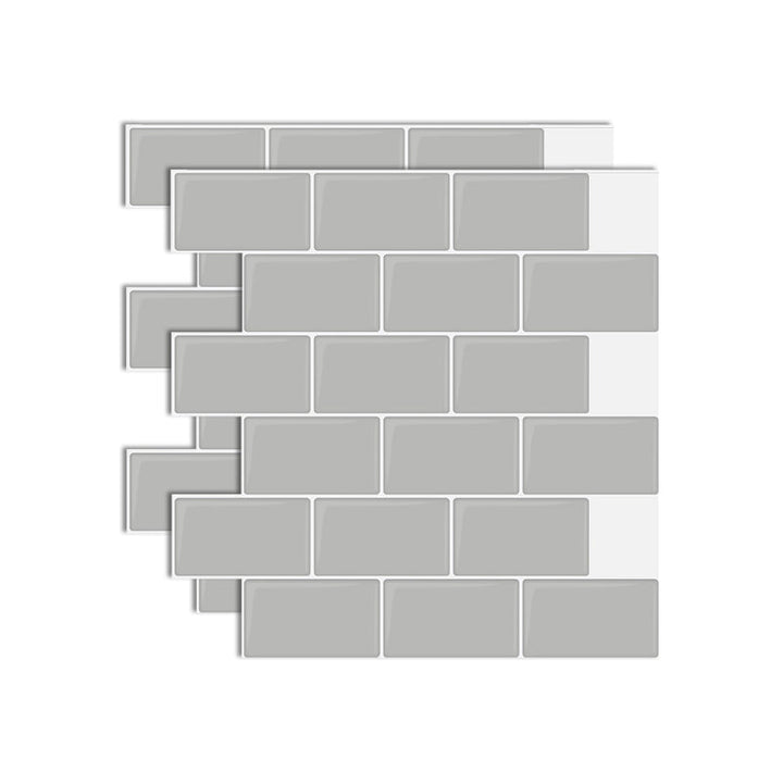 Lisslune | Plastic Peel & Stick Subway Tile Square Peel and Stick Back Wall Tile