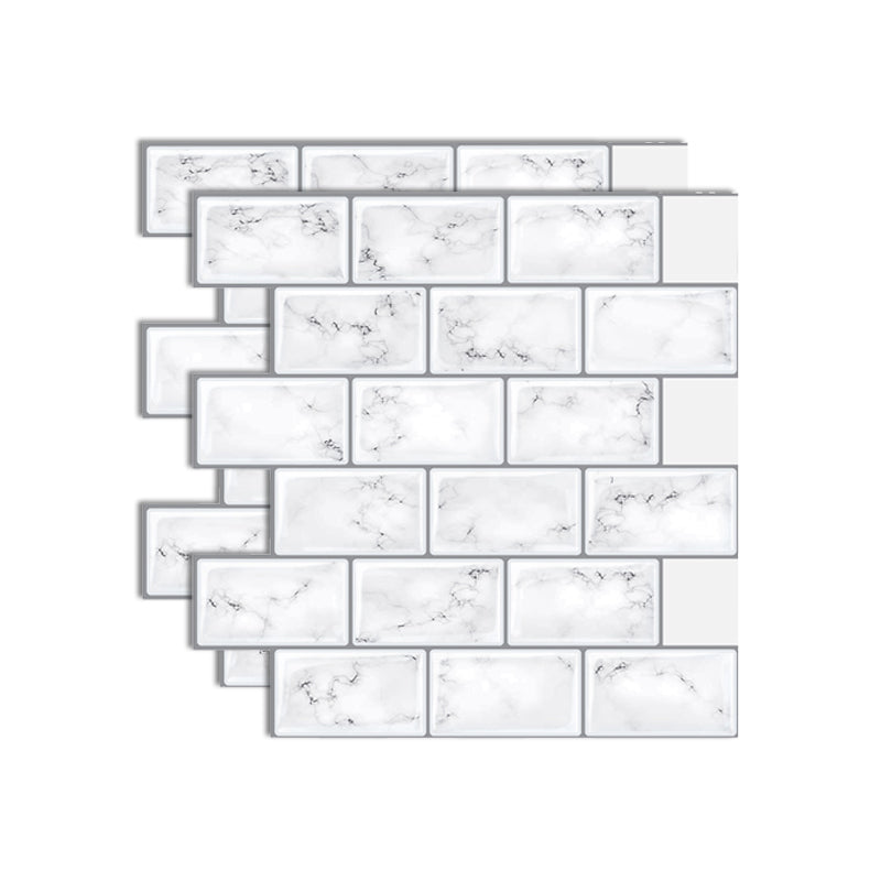 Lisslune | Plastic Peel & Stick Subway Tile Square Peel and Stick Back Wall Tile