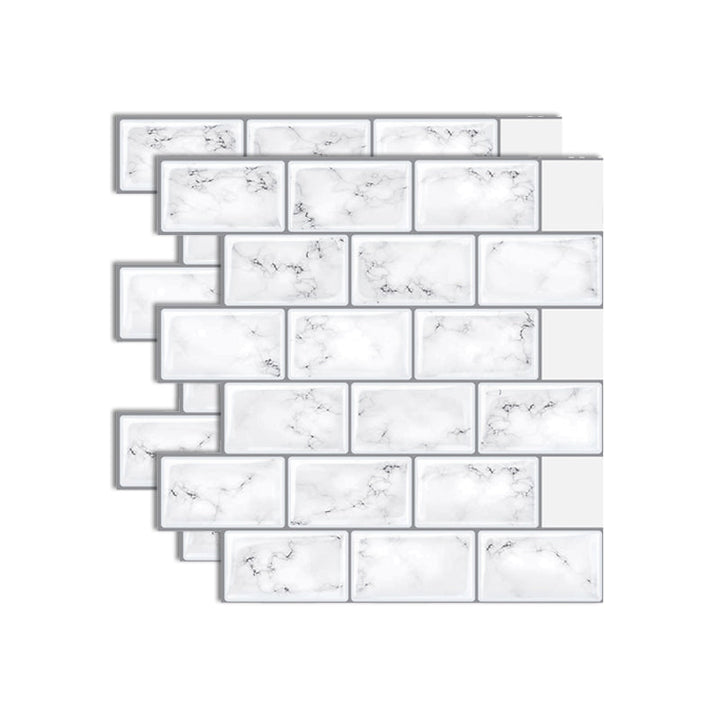 Lisslune | Plastic Peel & Stick Subway Tile Square Peel and Stick Back Wall Tile