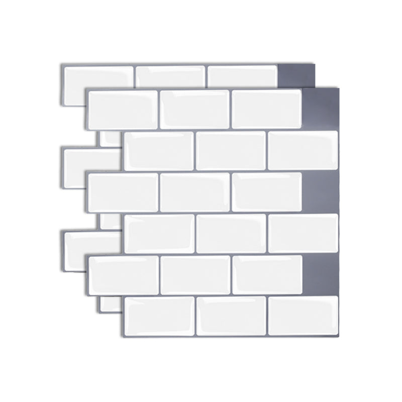 Lisslune | Plastic Peel & Stick Subway Tile Square Peel and Stick Back Wall Tile