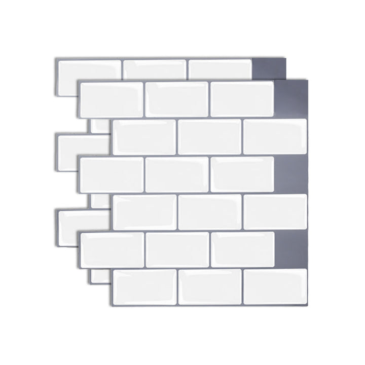 Lisslune | Plastic Peel & Stick Subway Tile Square Peel and Stick Back Wall Tile