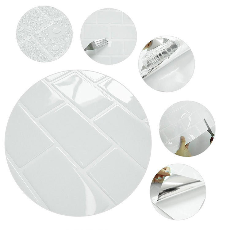 Lisslune | Plastic Peel & Stick Subway Tile Square Peel and Stick Back Wall Tile