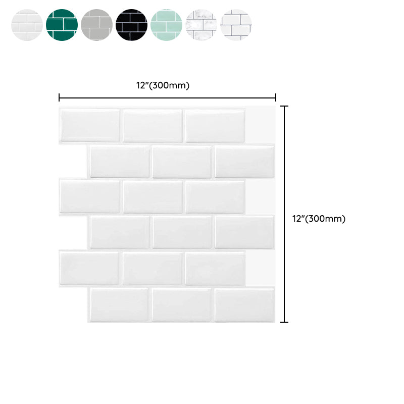 Lisslune | Plastic Peel & Stick Subway Tile Square Peel and Stick Back Wall Tile