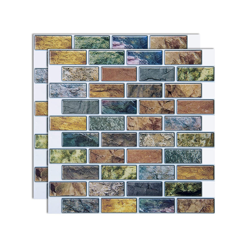 Lisslune | Square Peel-and-Stick Tiles Plastic Indoor Peel & Stick Subway Tile