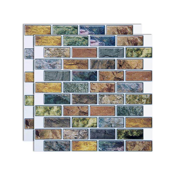 Lisslune | Square Peel-and-Stick Tiles Plastic Indoor Peel & Stick Subway Tile
