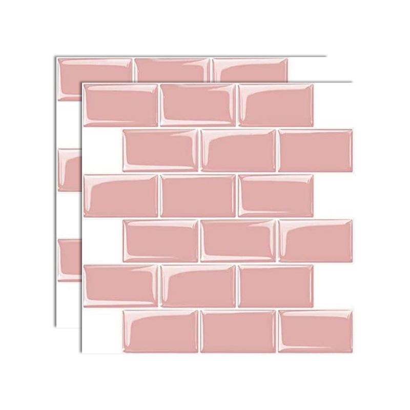 Lisslune | Square Peel-and-Stick Tiles Plastic Indoor Peel & Stick Subway Tile
