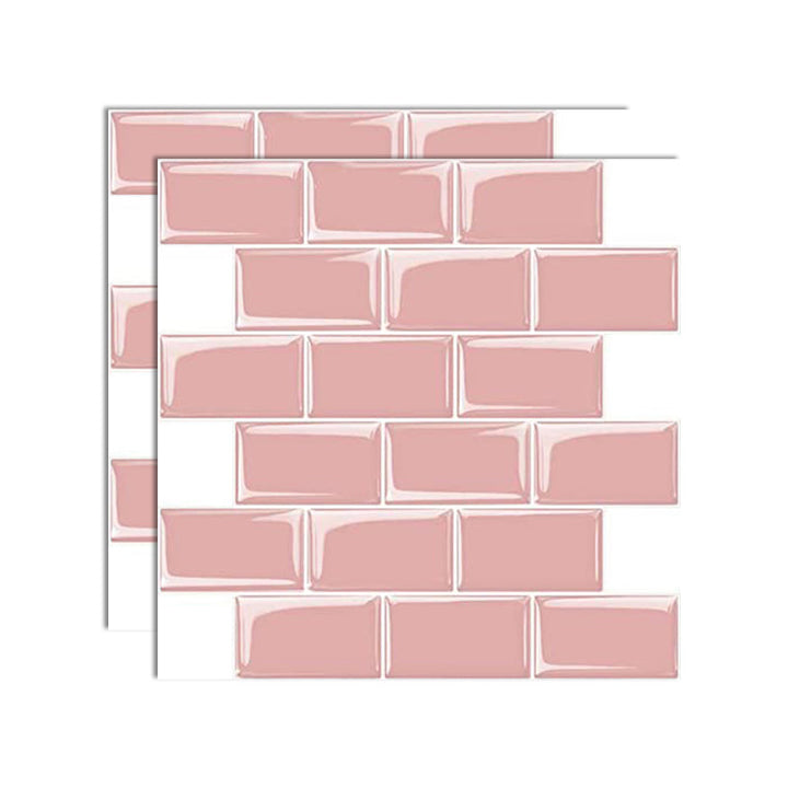 Lisslune | Square Peel-and-Stick Tiles Plastic Indoor Peel & Stick Subway Tile
