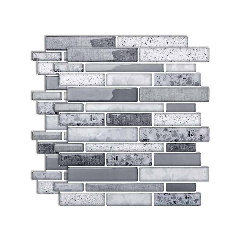 Lisslune | Square Peel-and-Stick Tiles Plastic Indoor Peel & Stick Subway Tile