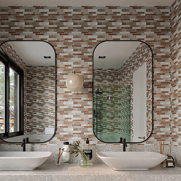 Lisslune | Square Peel-and-Stick Tiles Plastic Indoor Peel & Stick Subway Tile