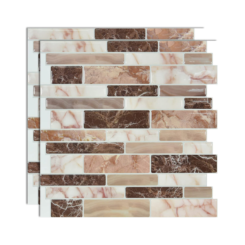 Lisslune | Square Peel-and-Stick Tiles Plastic Indoor Peel & Stick Subway Tile