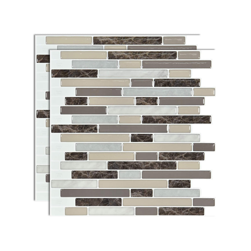 Lisslune | Square Peel-and-Stick Tiles Plastic Indoor Peel & Stick Subway Tile