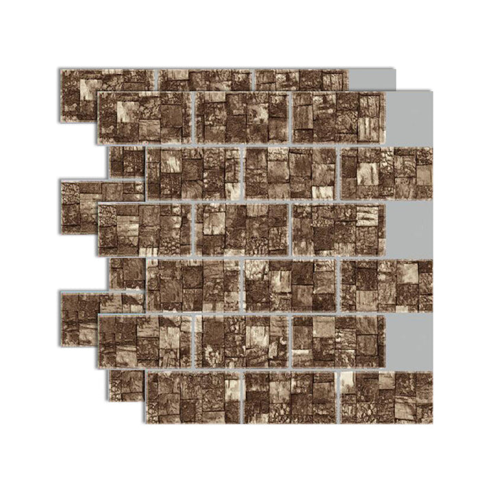 Lisslune | Square Peel-and-Stick Tiles Plastic Indoor Peel & Stick Subway Tile