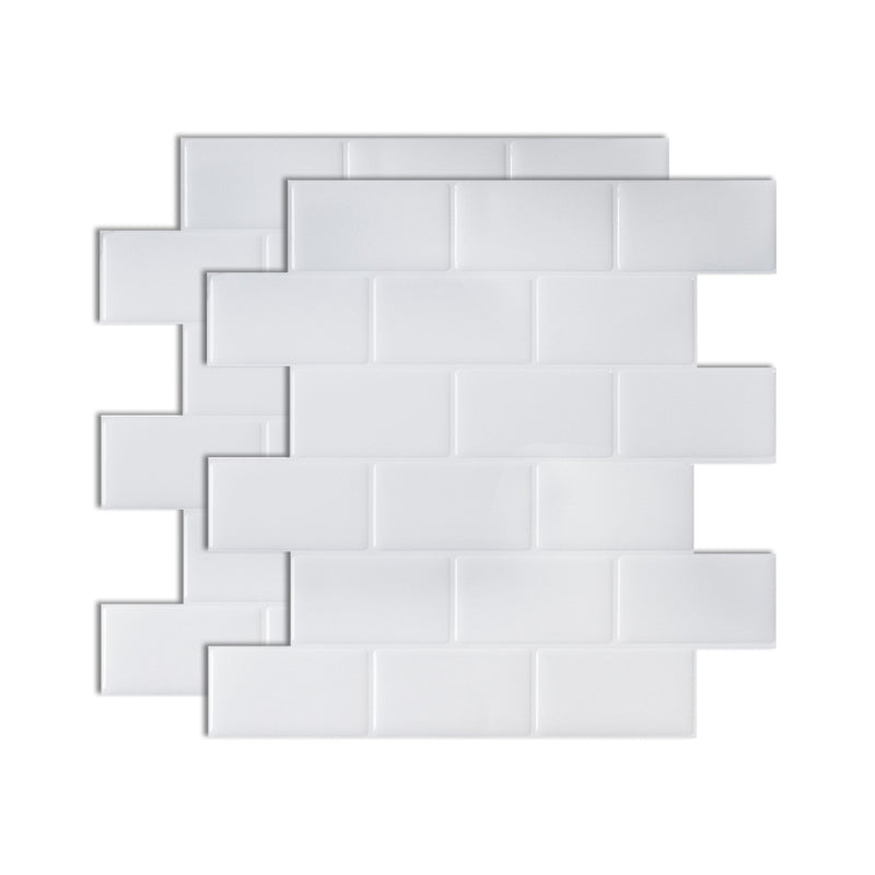 Lisslune | Square Peel-and-Stick Tiles Plastic Indoor Peel & Stick Subway Tile
