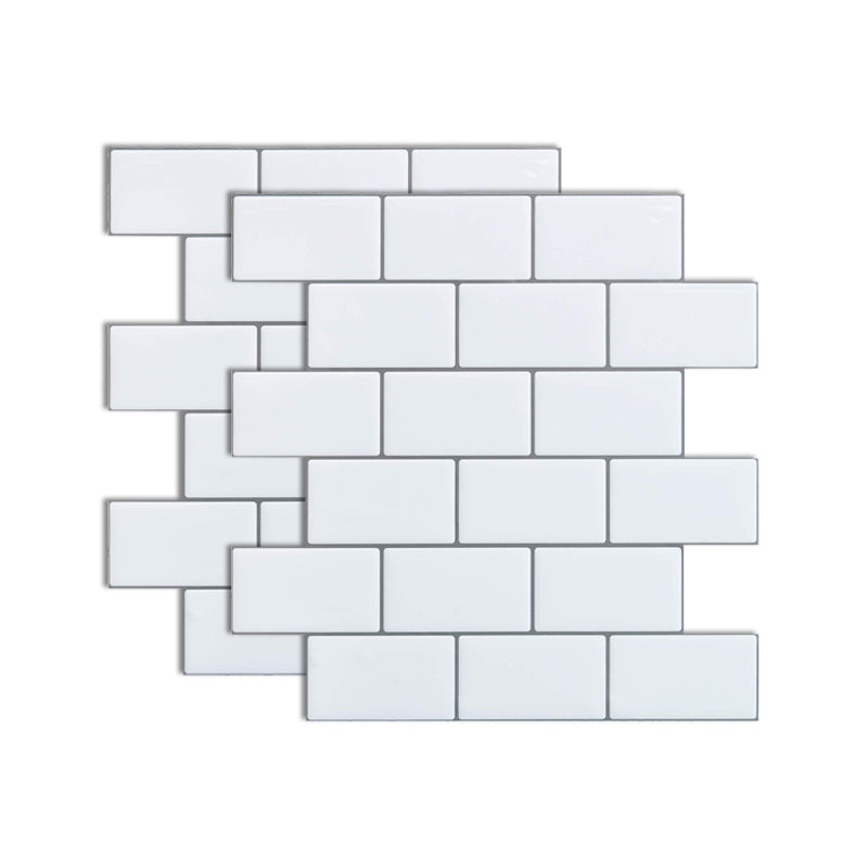 Lisslune | Square Peel-and-Stick Tiles Plastic Indoor Peel & Stick Subway Tile
