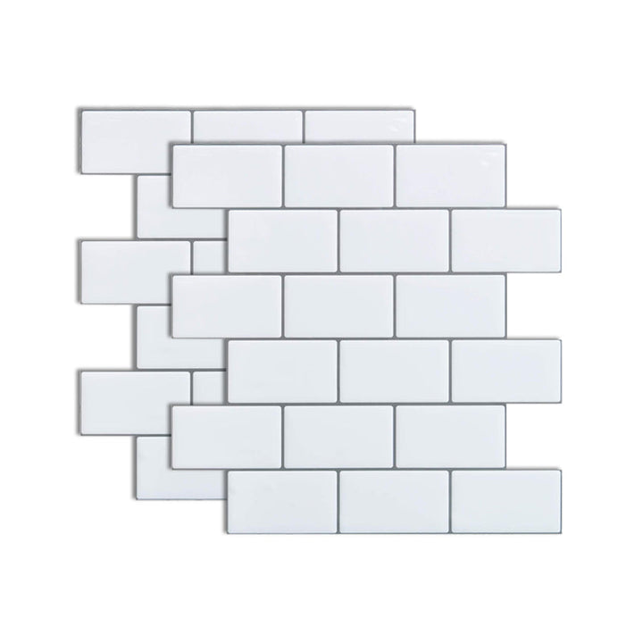 Lisslune | Square Peel-and-Stick Tiles Plastic Indoor Peel & Stick Subway Tile