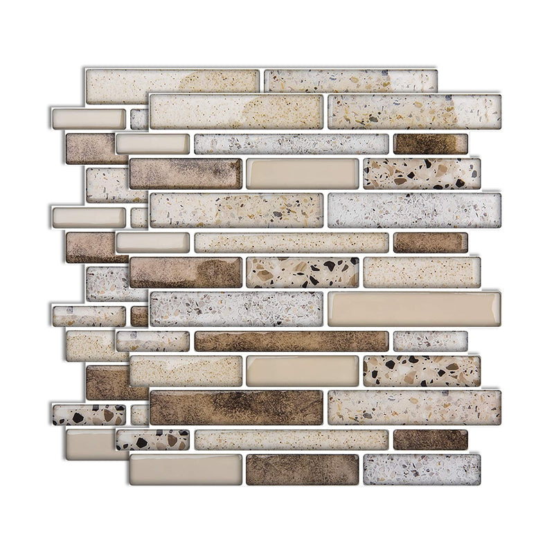 Lisslune | Square Peel-and-Stick Tiles Plastic Indoor Peel & Stick Subway Tile