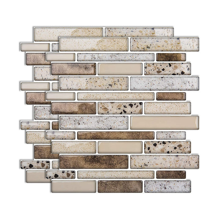 Lisslune | Square Peel-and-Stick Tiles Plastic Indoor Peel & Stick Subway Tile
