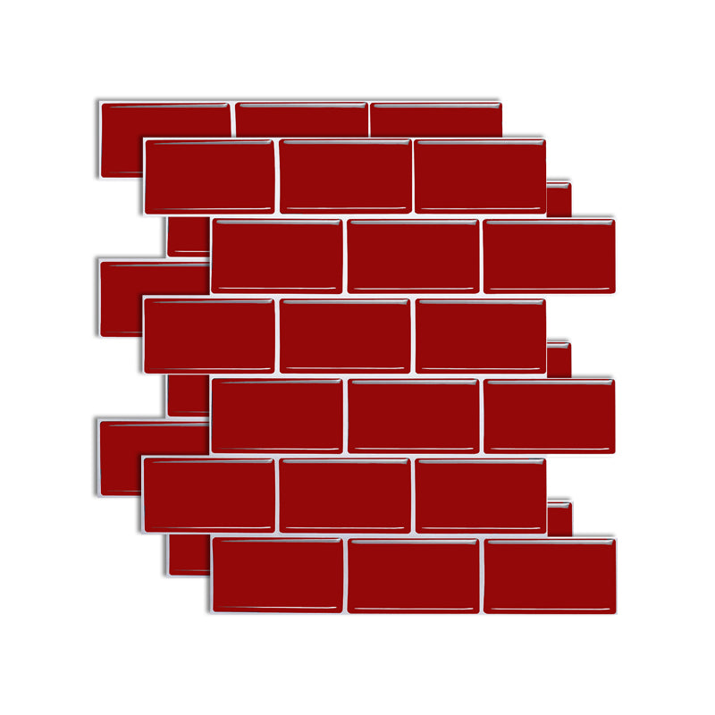 Lisslune | Square Peel-and-Stick Tiles Plastic Indoor Peel & Stick Subway Tile