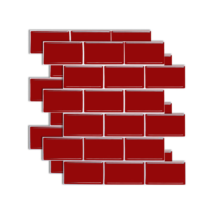 Lisslune | Square Peel-and-Stick Tiles Plastic Indoor Peel & Stick Subway Tile