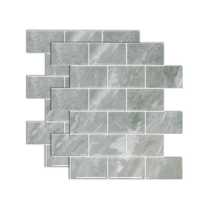 Lisslune | Square Peel-and-Stick Tiles Plastic Indoor Peel & Stick Subway Tile