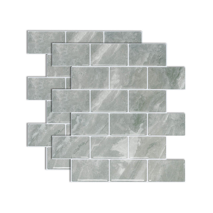 Lisslune | Square Peel-and-Stick Tiles Plastic Indoor Peel & Stick Subway Tile