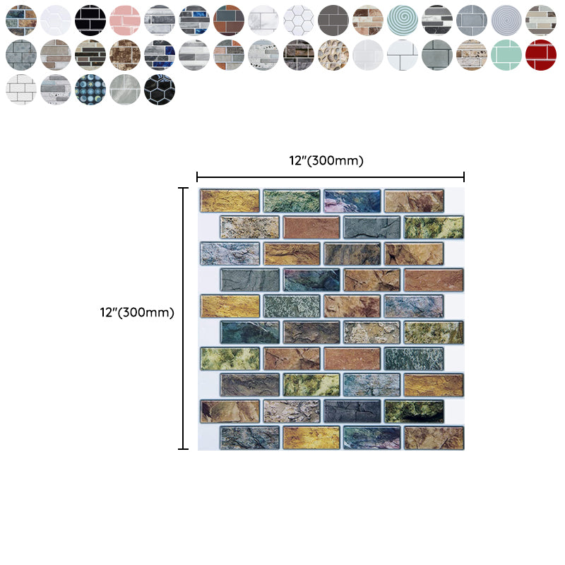 Lisslune | Square Peel-and-Stick Tiles Plastic Indoor Peel & Stick Subway Tile