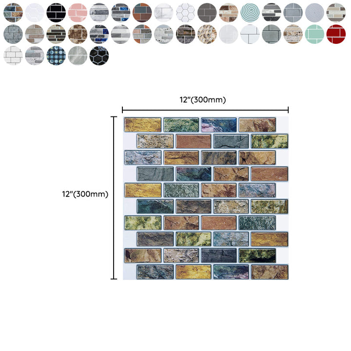 Lisslune | Square Peel-and-Stick Tiles Plastic Indoor Peel & Stick Subway Tile