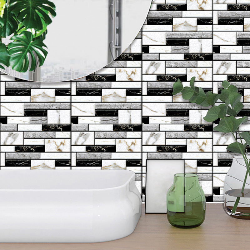 Lisslune | Plastic Peel and Stick Tiles 3D Square Waterproof Peel and Stick Tiles