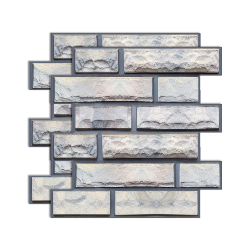 Lisslune | Plastic Peel and Stick Tiles 3D Square Waterproof Peel and Stick Tiles