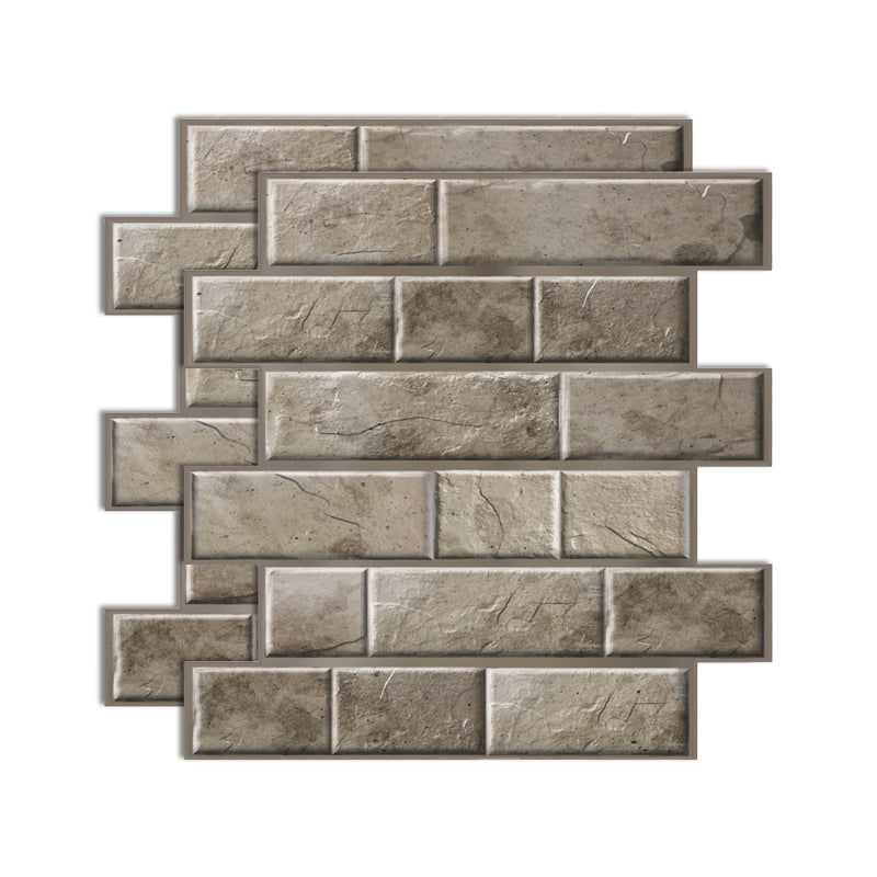 Lisslune | Plastic Peel and Stick Tiles 3D Square Waterproof Peel and Stick Tiles