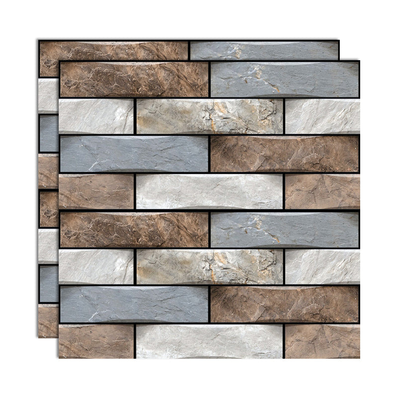 Lisslune | Plastic Peel and Stick Tiles 3D Square Waterproof Peel and Stick Tiles
