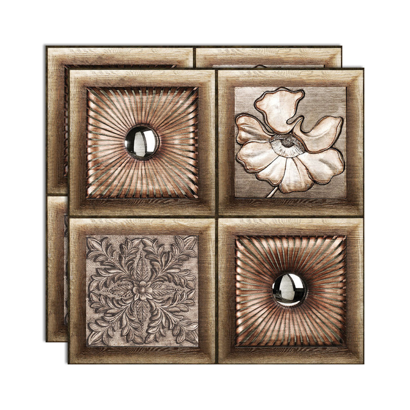 Lisslune | Plastic Peel and Stick Tiles 3D Square Waterproof Peel and Stick Tiles