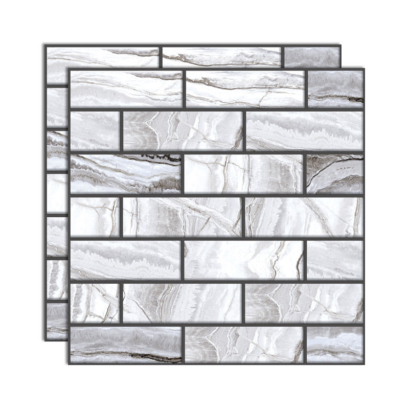 Lisslune | Plastic Peel and Stick Tiles 3D Square Waterproof Peel and Stick Tiles
