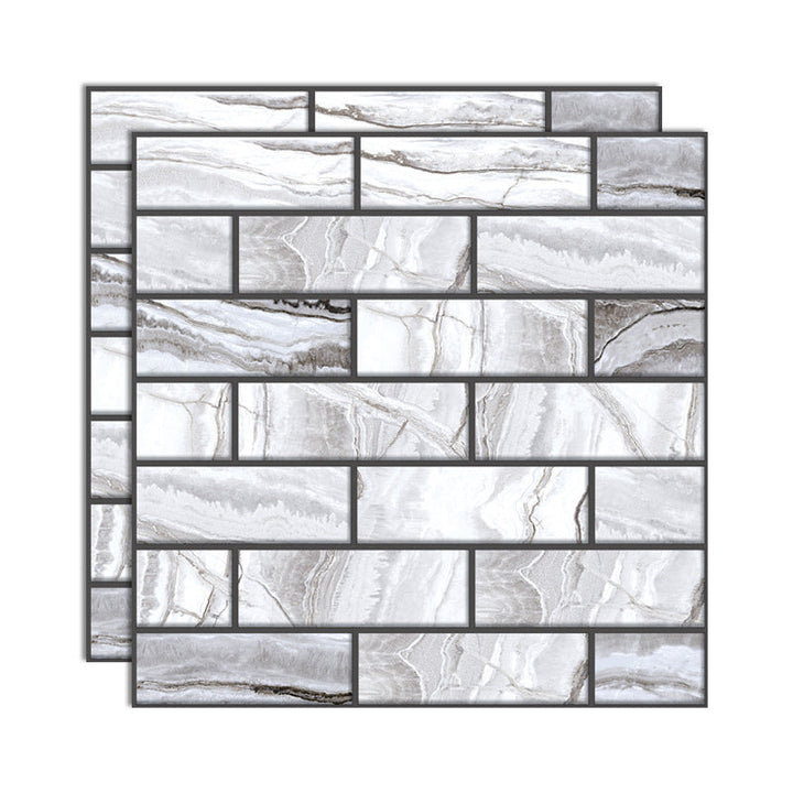 Lisslune | Plastic Peel and Stick Tiles 3D Square Waterproof Peel and Stick Tiles