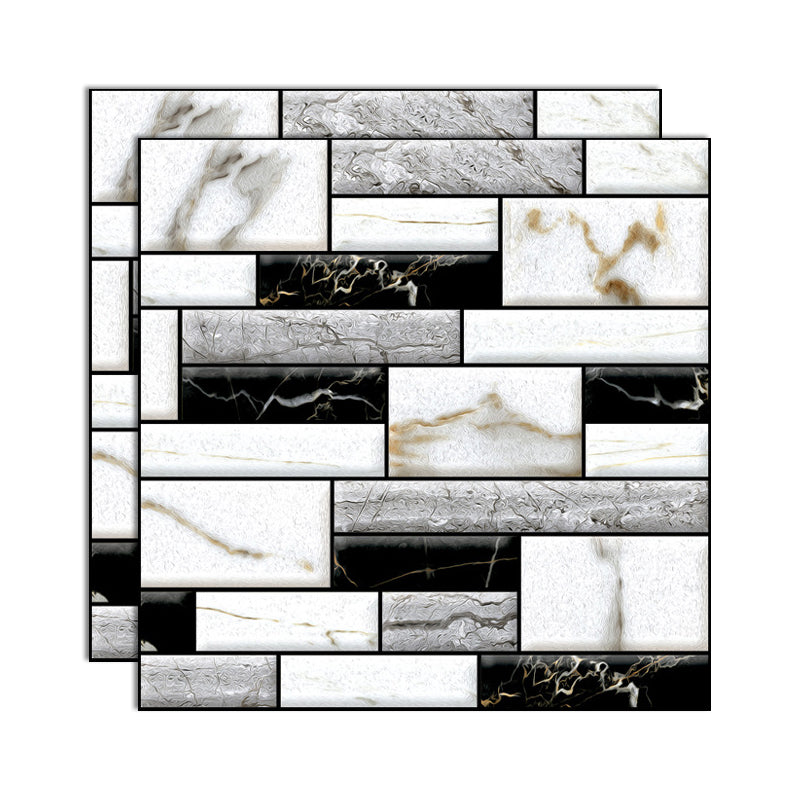 Lisslune | Plastic Peel and Stick Tiles 3D Square Waterproof Peel and Stick Tiles