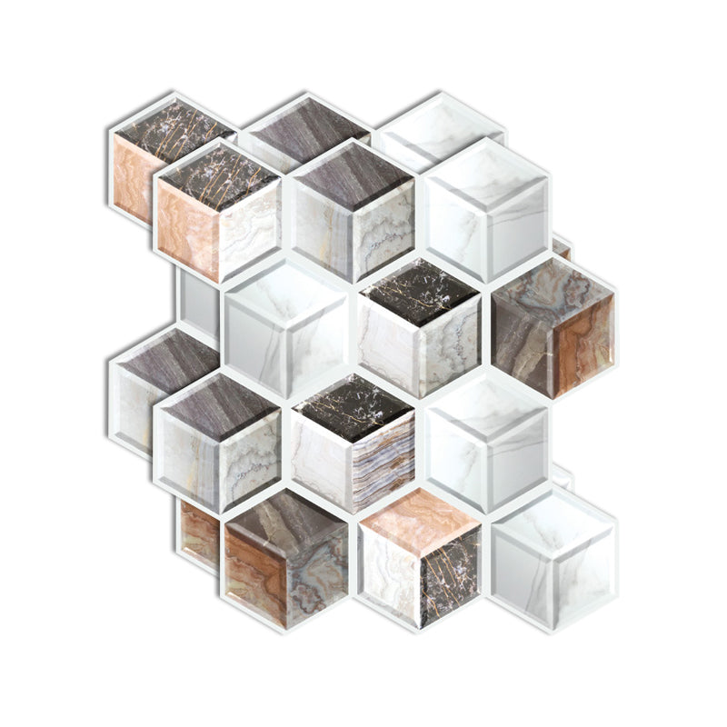 Lisslune | Plastic Peel and Stick Tiles 3D Square Waterproof Peel and Stick Tiles