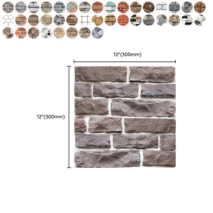 Lisslune | Plastic Peel and Stick Tiles 3D Square Waterproof Peel and Stick Tiles