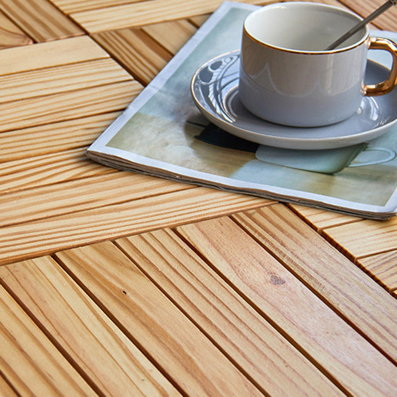Lisslune | 7-Slat Square Wood Terrace Tiles Laying Pattern Outdoor Terrace Tiles