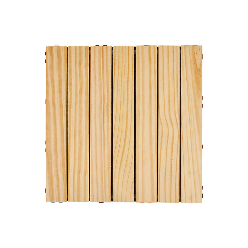 Lisslune | 7-Slat Square Wood Terrace Tiles Laying Pattern Outdoor Terrace Tiles