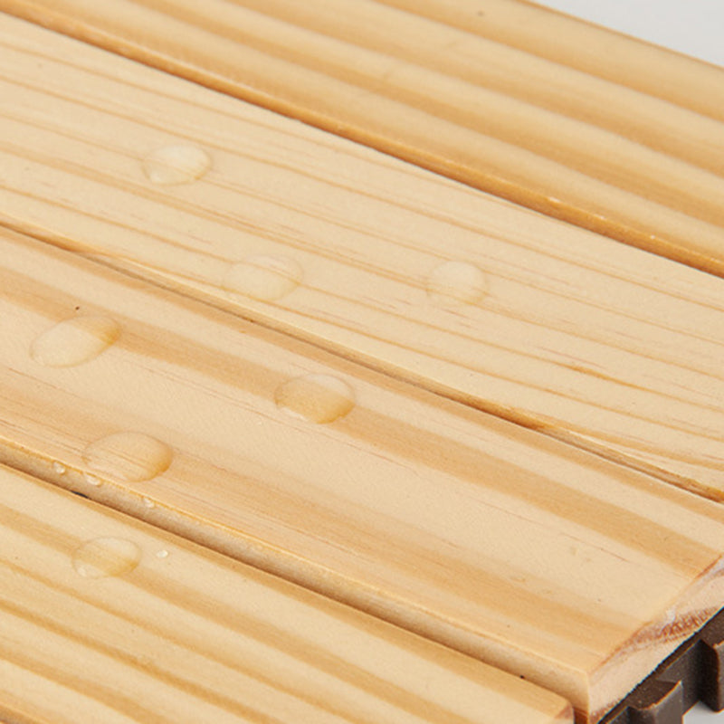 Lisslune | 7-Slat Square Wood Terrace Tiles Laying Pattern Outdoor Terrace Tiles