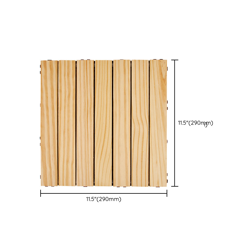 Lisslune | 7-Slat Square Wood Terrace Tiles Laying Pattern Outdoor Terrace Tiles