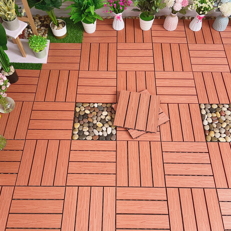 Lisslune | Waterproof Decking Board Strips Composite Square Outdoor Decking Tile Terrace